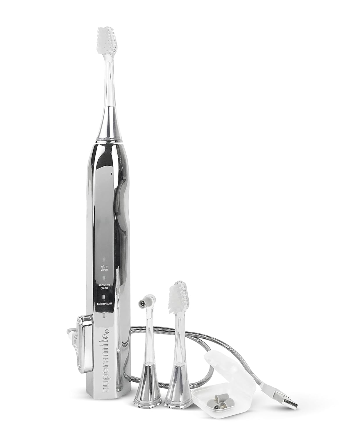 Supersmile Zina45™ Sonic Pulse Toothbrush - Angled Brush with Polishing Head for Whiter Teeth & Healthier Gums