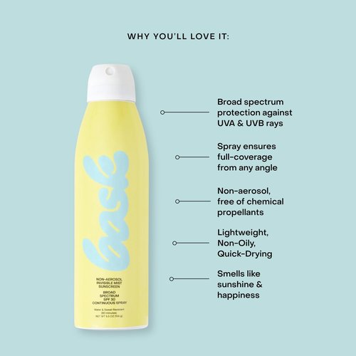Bask Suncare SPF 30 Sunscreen Spray - Non-Aerosol, Broad Spectrum UVA/UVB Protection, 5.5 oz | Moisturizing & Lightweight