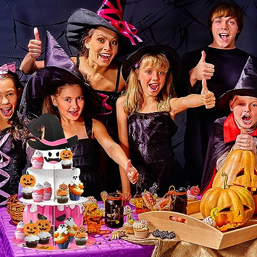 Pink Little Boo Halloween Cupcake Stand 3-Tier Dessert Tower Cardboard