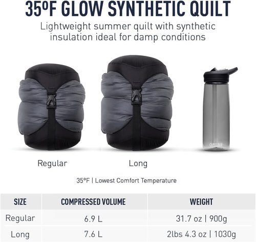 Sea to Summit Glow 50-Degree Camping Quilt - Lightweight, Compact, and Versatile Design