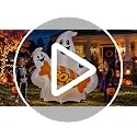 6 Ft Halloween Inflatable Ghost with Candy, Bright LEDs & Stakes - White Candy Ghosts Variation