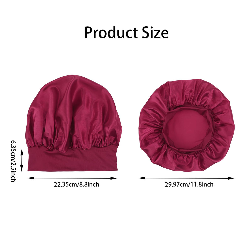 XLSXEXCL 6Pcs Satin Bonnet Silk Bonnet for Sleeping Silk Sleep Cap Satin Silk Hair Bonnets for Sleeping Elastic Band Silk Hair Wrap for Curly Hair Night Cap