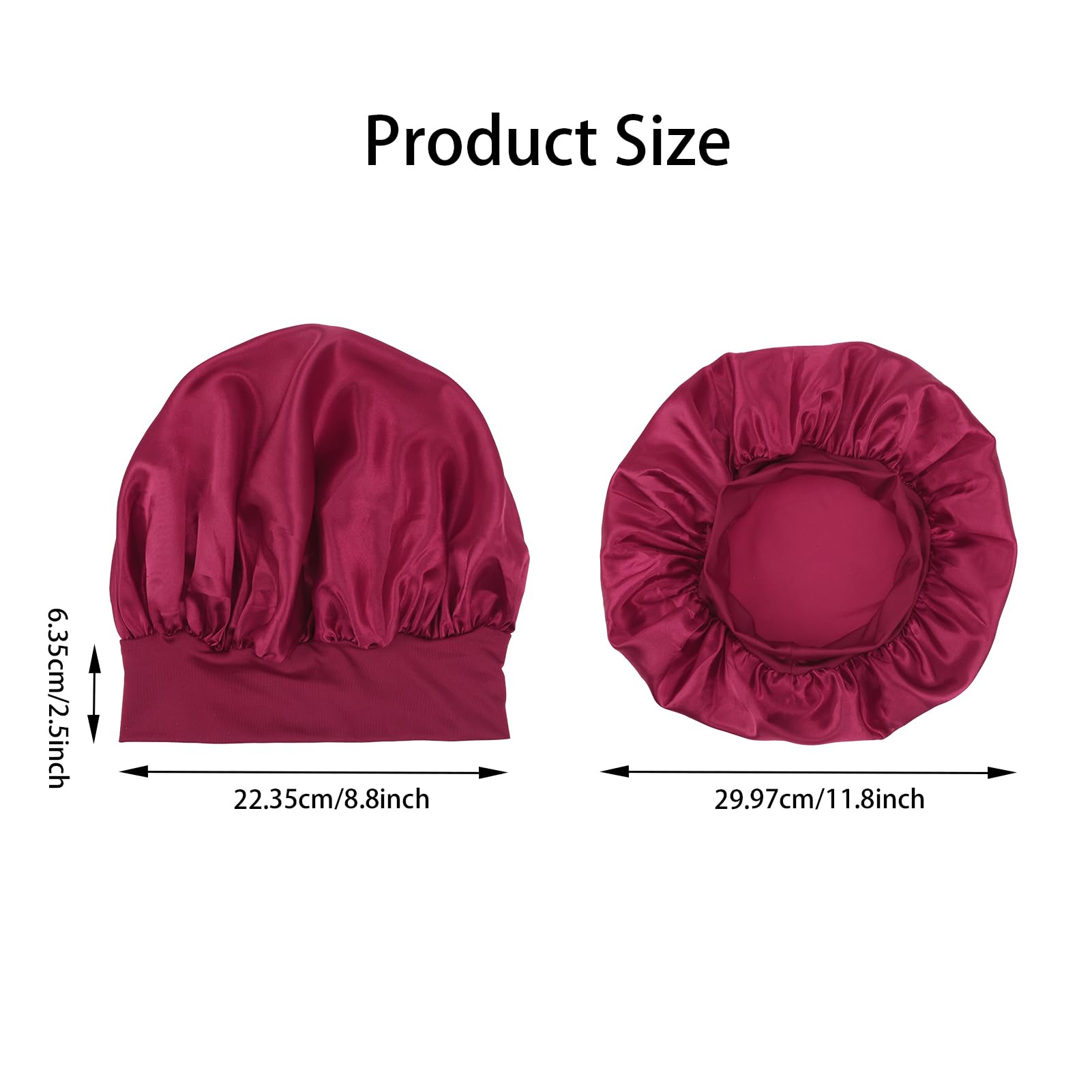 XLSXEXCL 6Pcs Satin Bonnet Silk Bonnet for Sleeping Silk Sleep Cap Satin Silk Hair Bonnets for Sleeping Elastic Band Silk Hair Wrap for Curly Hair Night Cap