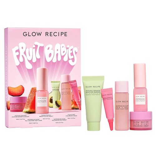 Glow Recipe Skincare Kit - Fruit Babies Gift Set with Cleanser, Toner, Eye Cream & More (5 Count)