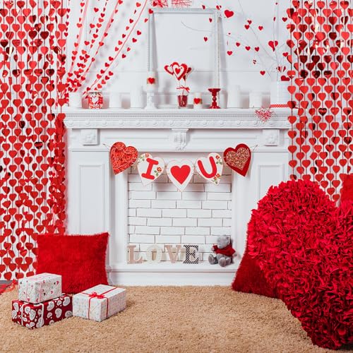 Red Heart Foil Fringe Curtains - Valentine's Day Party Decorations - 2 Pack