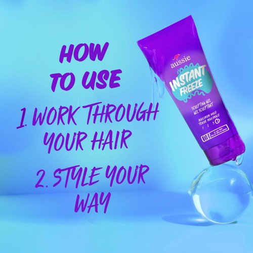 Aussie Instant Freeze Hair Gel - Maximum Hold & Frizz Control with Jojoba Oil | 7 Fl Oz Triple Pack