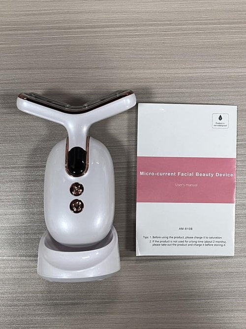 Red Light Therapy for Face, 3 Mode Face Massager Tool with Heating Vibration for Skin Care, Wrinkle Reducer Facial Massager to Soothe and Relax Skin, Micro-Current Face Beauty Device (AM-810B)