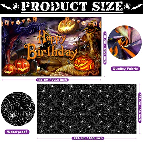 Halloween Birthday Party Decorations Kit 105 pcs Balloons & Web Arch Set