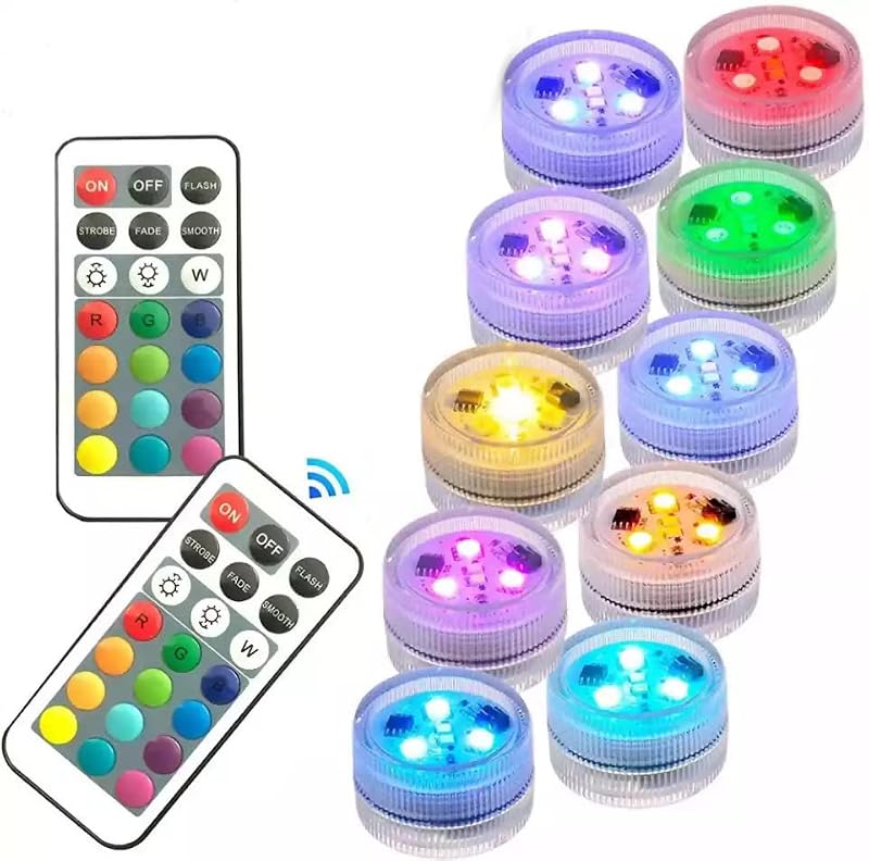 Halloween Pumpkin Jack O Lantern LED Lights with Remote - Multicolor, Waterproof, 10 Pack