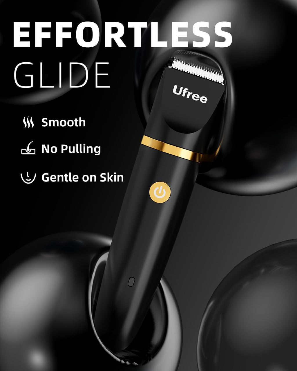 Ufree Bikini Trimmer - Electric Razor for Women | Rechargeable & Waterproof Body Hair Shaver - Black