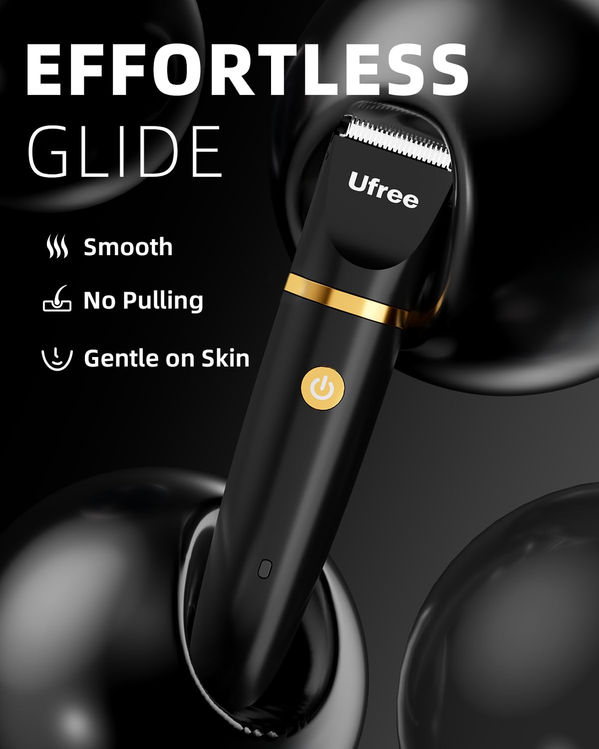 Ufree Bikini Trimmer - Electric Razor for Women | Rechargeable & Waterproof Body Hair Shaver - Black