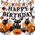 Halloween Party Decorations Set with Balloons & Banners - Happy Birthday Variation
