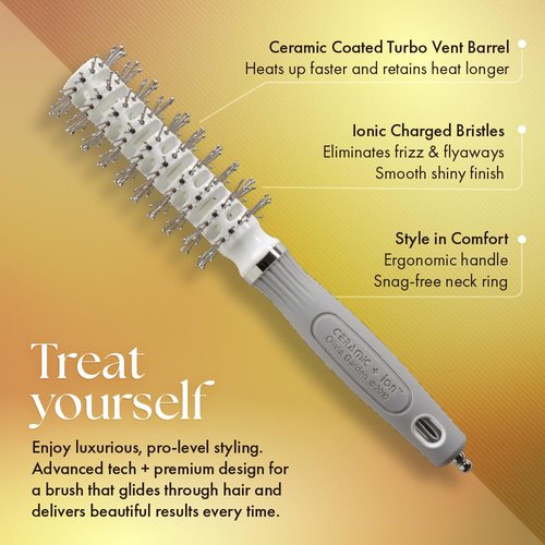 Olivia Garden Ceramic + Ion Turbo Vent Pro Hair Brush - Fast Drying & Smoothing | Ideal for All Hair Types
