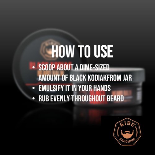 GIBS Grooming Black Kodiak Beard Balm Aid, 2 oz