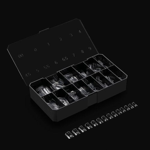 Aprés Gel-X® Square Box of Nail Tips | 280 Gel-X Tips, Soft Tips, 14 Sizes 00-9 | Half-sizes Included (Natural Square Short, 280 Count)