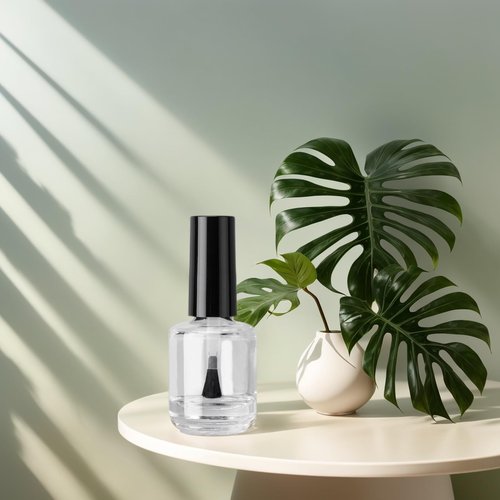 Agidea Empty Nail Polish Bottles with Paddle Brush, 6PCS Empty Glass Clear Refillable Nail Polish Containers Vials with Mixing Balls & Funnels & Black Cap for DIY Nail Art Samples (15ML)