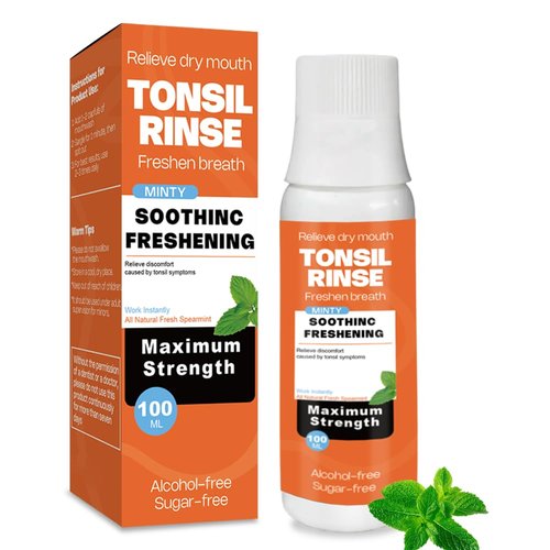 Tonsil Stone Mouthwash for Tonsil Stones, Mint Flavor 100ML, Tonsil Rinse to Soothe Tonsils, Improve Bad Breath, Relieve Dry Mouth.