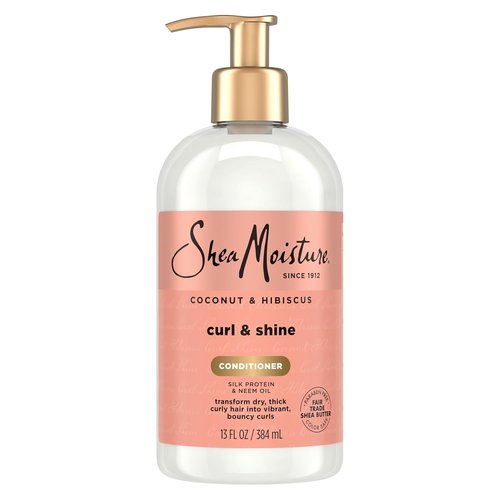 SheaMoisture Curl & Shine Conditioner - Coconut & Hibiscus for Thick Curly Hair, 13 oz