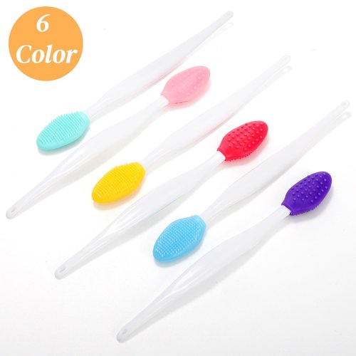 Acshio 100 Pieces Lip Scrub Brushes, Double Sided Silicone Exfoliating Lip Brush, Soft Facial Cleaning Brush Lip Exfoliator Scrubber Tool for Smoother Fuller Lip Appearance