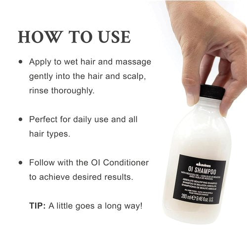 Davines OI Shampoo - Nourishing Formula for All Hair Types | Achieve Shine, Volume & Silky Smoothness