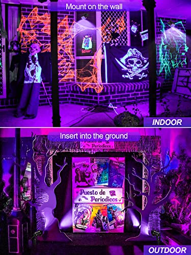 15W LED Black Light Spotlight for Glow Parties & Outdoor Decor - Waterproof 2 Pack