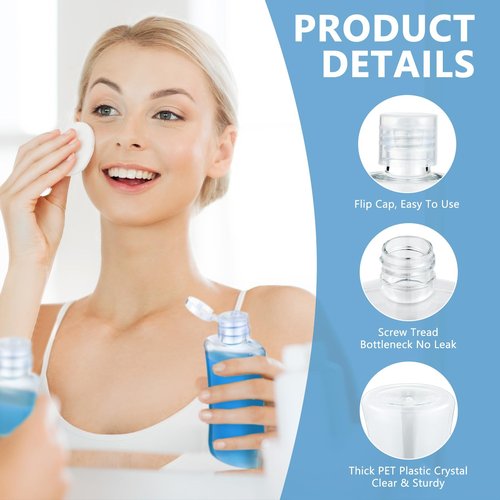 Domensi 36 Pcs 3.4 oz Travel Bottles Bulk Plastic Squeeze Lotion Bottles with Flip Cap Small Portable Travel Leak Proof Refillable Empty Cosmetic Container for Toiletries Liquid Shampoo(Clear)
