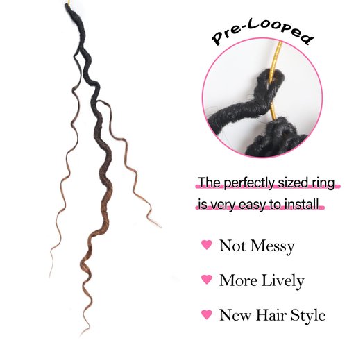 Sosihua Goddess locs crochet hair, 9 packs soft boho faux locs with curly ends bohemian crochet dreads for black women(14Inch,#1B-4-30)