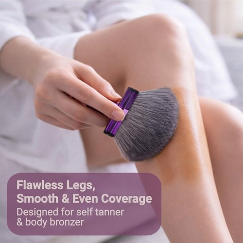 Blend & Blur Extra Large Body Makeup Brush for Self Tanner, Tan Brush for Body Self Tanning Applicator Ultra Soft Kabuki Brush for Body Coverage Perfector, With Travel Bag (PURPLE with travel bag)