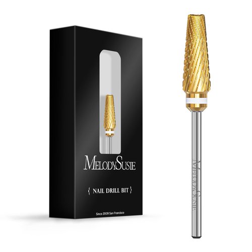 MelodySusie Upgrade 5 in 1 Nail Drill Bits, 3/32'' Carbide Tungsten Multi-function Mixed Sizes Edition, Suitable for Manicure Pedicure Cuticle Gel Polishing, Professional Advanced Bits, Series Bit X