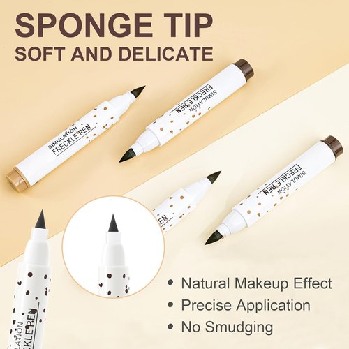 Freckle Pen - Natural Lifelike Fake Freckles | Waterproof & Long-Lasting Soft Dot Spot Pen (Light Brown)