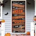 Halloween Door Cover Large Fabric Decor for Front Door & Porch - Spooky Party Sign