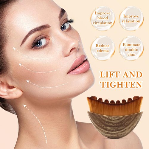 New Lymphatic Contour Face Brush, Dry Brushing Face Brush, Lymphatic Drainage Massager for Face, Ergonomically Designed to Fit The Skin Precisely and Relieve Fatigue (2PCS)