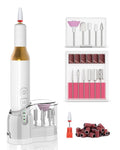 DEEHENK Nail Drill,Cordless Electric Files for Gel Nails E-File Manicure Kit Women Rechargeable Drill para Uñas Profesional Machine Grinder Acrylic White (M918)
