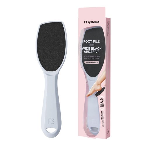 F3 Systems, Wide Emery (Sky Blue), Double-Sided Pedicure Tool, Colossal Foot File for Men & Women, Effective for Cracked Heel, Callus Remover, Foot Scrubber, Professional