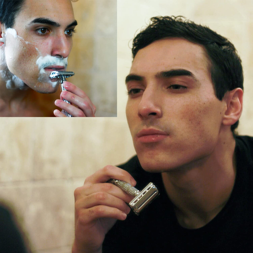 VIKINGS BLADE Double Edge Safety Razor for Men - Smooth Shave with 5 Swedish Steel Blades & Luxury Case