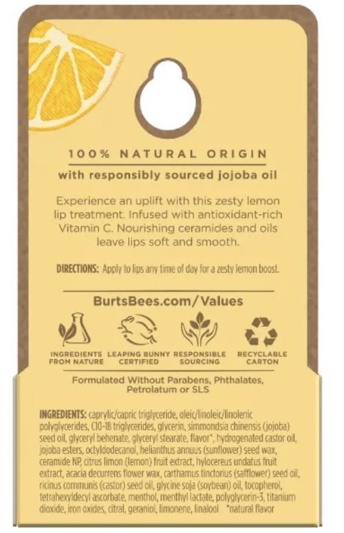 Burt's Bees Natural Lip Treatment - Hydrating Sweet Mint Balm with Sea Minerals | Nourishing Lemon Sorbet