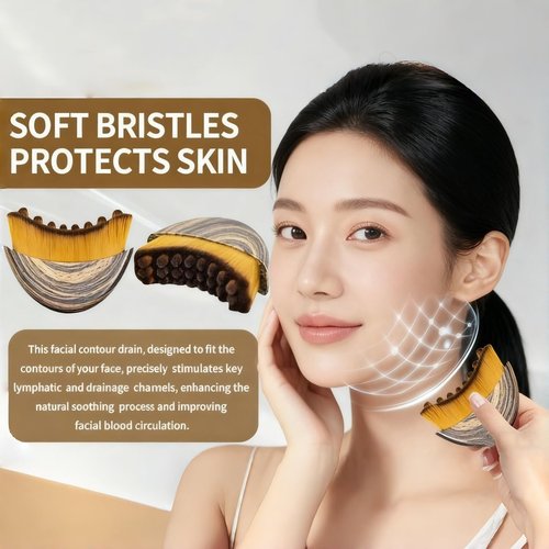 2pcs New Lymphatic Contour Face Brush, Dry Brushing Face Brush, Massager for Face, Chin & Jawline Sculpting, Ergonomically Designed to Fit The Skin Precisely and Relieve Fatigue (2pcs)