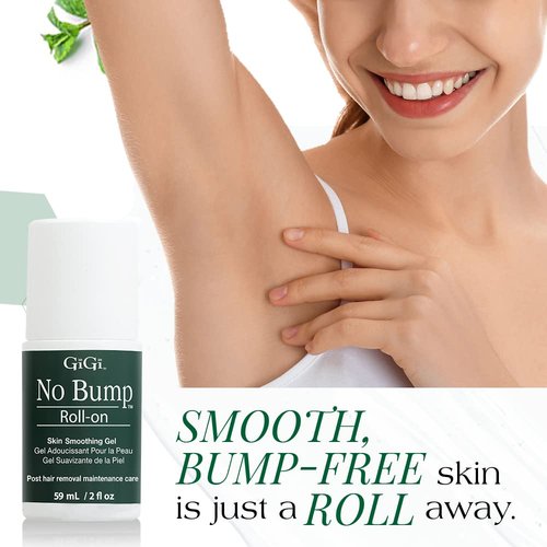 GiGi No Bump Roller Gel - Ingrown Hair Treatment Roll on & Razor Bump Remover, Post-Wax & After Shave Skin Soothing Care, 2 oz