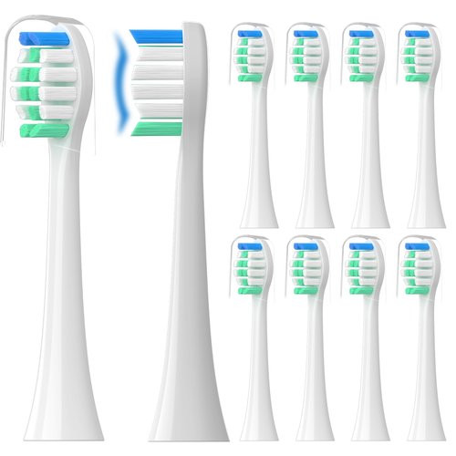 Replacement Toothbrush Heads Compatible with Philips Sonicare：10 Pack Soft Replacement Electric Brush Head for 4100 5100 6100 HX9023/65 W Optimal Plaque Control Snap-on System