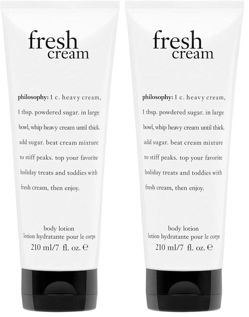 Philosophy Fresh Cream Body Lotion - Vanilla, Heliotrope & Tonka Bean Scent - 7 Fl Oz (Pack of 2)