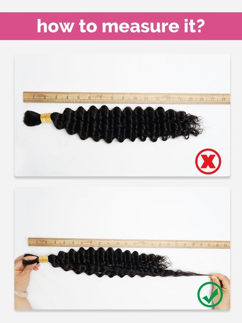 Human Braiding Hair 1 Bundles/Pack 100g 20 Inch Deep Wave Curly Bulk 100% Human Hair for Braiding No Weft 10A Brazilian Virgin Human Hair Extensions for Boho Braids Natural Black Wet and Wavy