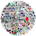 Soccer Stickers for Water Bottles - 100 Waterproof Vinyl Decals for Teens & Adults - Soccer Party Favors & Decorations