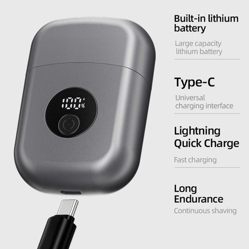 Lusenbell Electric Foil Shavers for Men: Upgraded Mini Electric Razor for Face with 3 Floating Blade， USB-C&IPX7 Waterproof Cordless Razor with LED Display