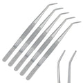 Stainless Steel Tweezers, with Curved Serrated Tip Multipurpose Tweezers Sewing Machine Tweezers Forceps for Craft Repairing (5)
