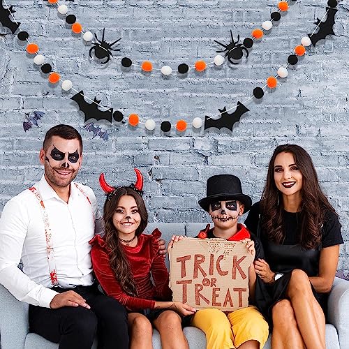 Halloween Banner Garland with Spider and Bat Decorations - 9.84 Ft, 2 Pieces