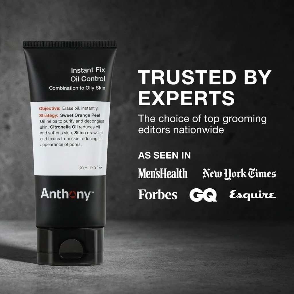 Anthony Instant Fix Oil Control for Men - Mattifying Lotion & Moisturizer for Oily Skin - 3 Fl Oz