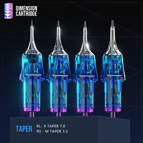 CNC Tattoo Cartridge Needles 20Pcs #10(3RL) Bugpin 0.3mm Round Liner X-Taper Disposable Cartridges with Membrane EN04C-20-1003RL-X