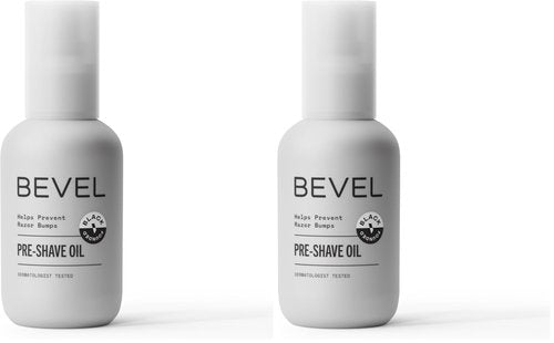 Bevel Pre Shave Oil for Men with Castor Oil,Olive-Oil and Tea Tree-Oil,Helps Soften Hair and Protect Skin from Irritation-and Razor Burn,2 Fl Oz,(Pack of 2)