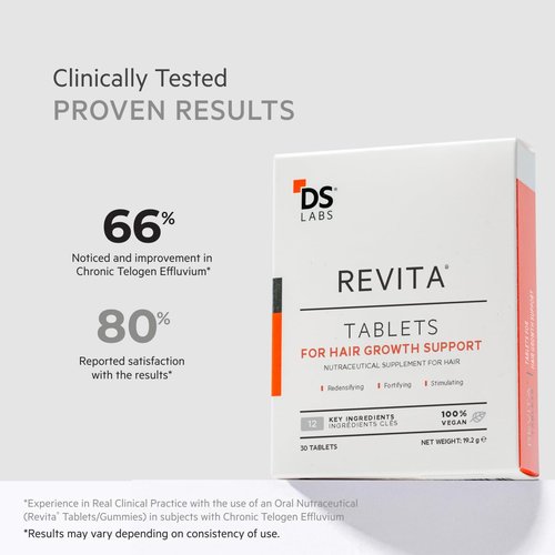 DS Labs Revita Hair Density Support Tablets - Daily Wellness Supplement with Biotin & Vitamins, 30 Tablets
