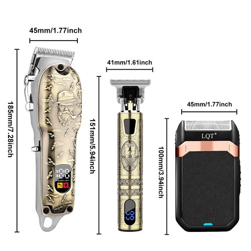 Hair Clippers Set for Men, Hair Clipper Trimmer with LED Display, Professional Cordless Hair Clipper Shaver Beard Trimmer, Hair Cutting Machine for Men, Holiday Gift for Him Father's Day Gift